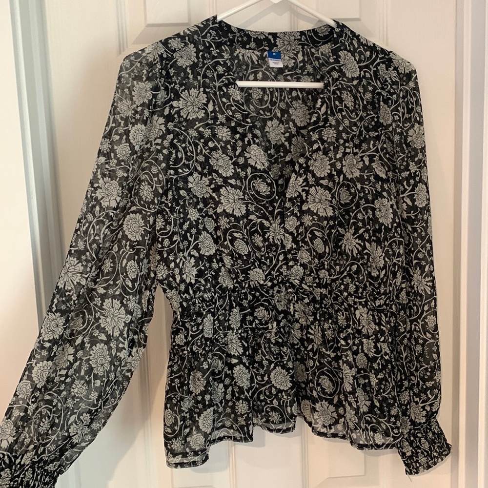 Floral cinch waist top